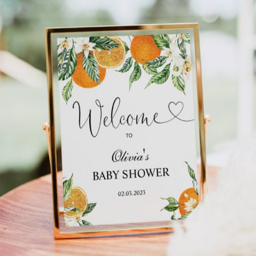 Citrus baby shower welcome sign