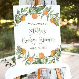 Citrus Baby Shower Welcome Sign Template (Instant 