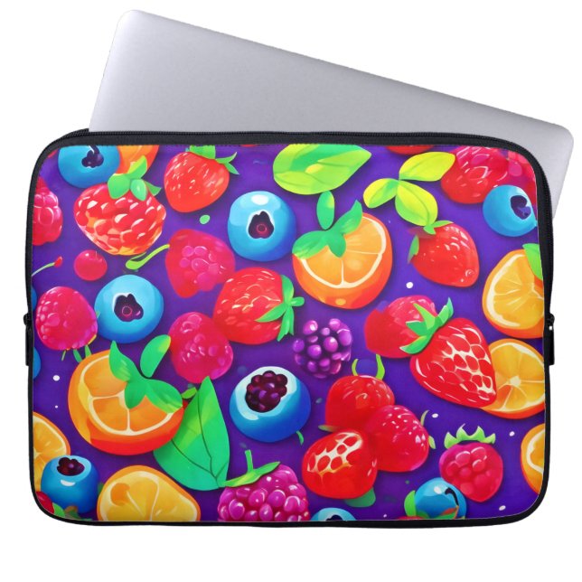 Citrus & Berries Burst Laptop Sleeve (Front)