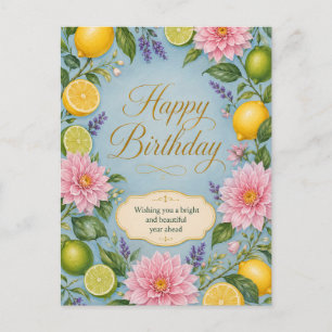 Citrus Bloom Birthday Celebration Postcard