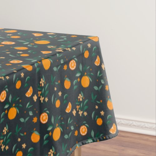 Citrus Bloom Oranges Botanical Foliage Tablecloth