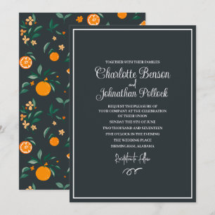 Citrus Bloom Oranges & Botanicals Wedding Invitation