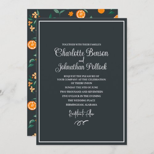 Citrus Bloom Oranges  Botanicals Wedding Invitation