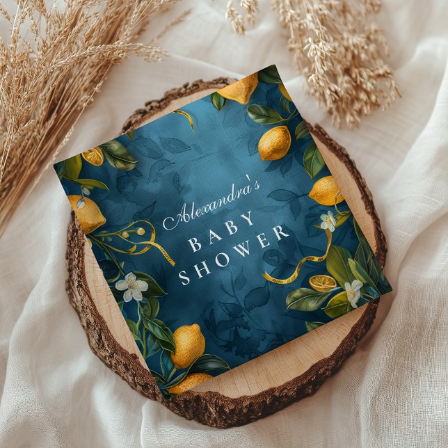 Citrus Blossom Blue Baby Shower Napkins (Creator Uploaded)