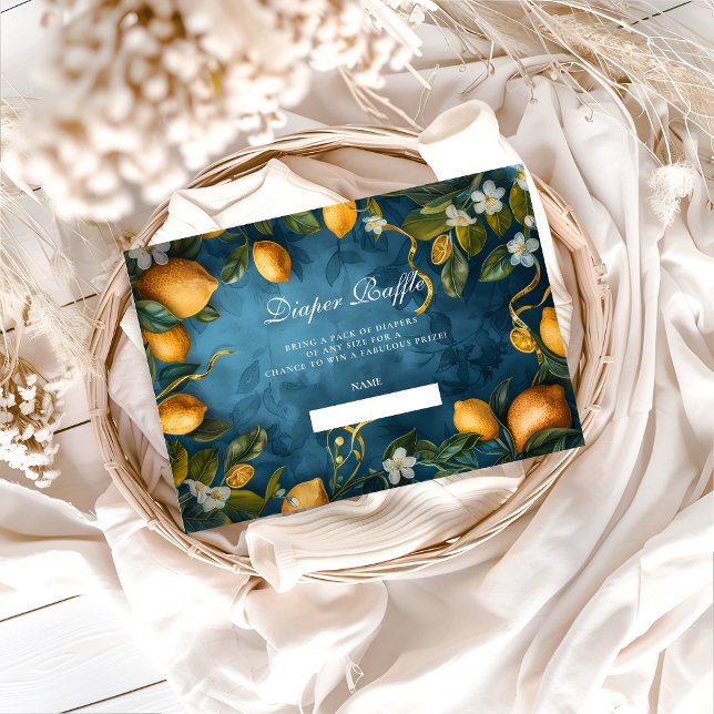 Citrus Blossom Blue Diapper Raffle Enclosure Card (Creator Uploaded)