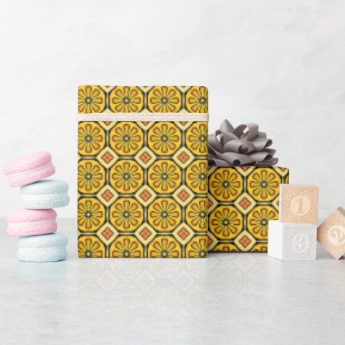 Citrus Blossom Burst Pattern Wrapping Paper