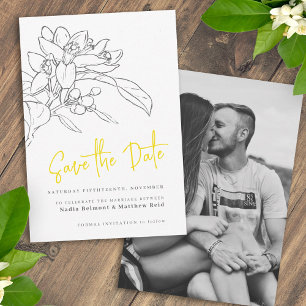 Citrus blossom photo wedding save the date