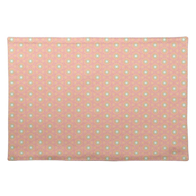 Citrus Blossom Tile Pattern Cloth Placemat (Front)