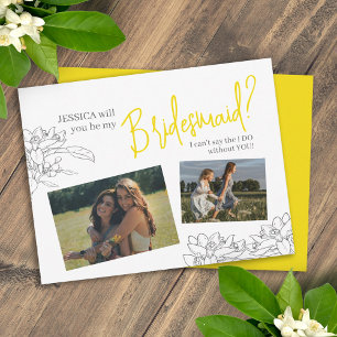 Citrus blossom yellow Will You Be My Bridesmaid Note Card