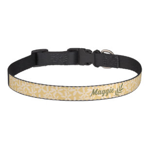 Citrus Blossoms white / yellow Dog Collar Name &ID