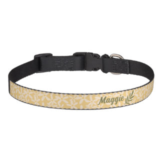 Citrus Blossoms white / yellow Dog Collar Name &ID
