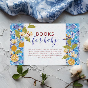 Citrus Blue Yellow Lemon Amalfi Coast Baby Shower Enclosure Card