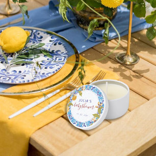 Citrus Blue Yellow Lemon Amalfi Coast Baby Shower Mini Candle Favors