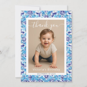 Citrus Blue Yellow Lemon Amalfi Coast Baby Shower Note Card