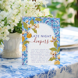 Citrus Blue Yellow Lemon Amalfi Coast Baby Shower Poster