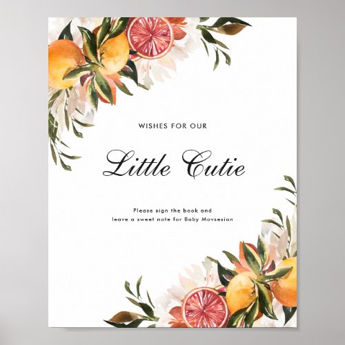 Citrus Botanical  Baby Shower Guestbook Sign