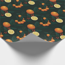Citrus Botanical Holiday Wrapping Paper