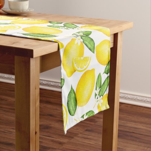 Citrus Botanical Lemon Long Table Runner