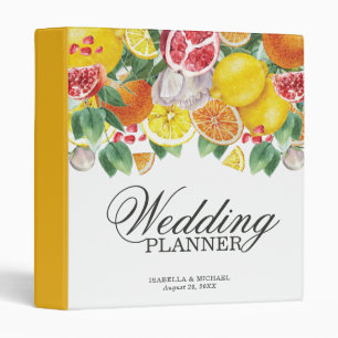 Citrus Botanical Wedding Planner 3 Ring Binder