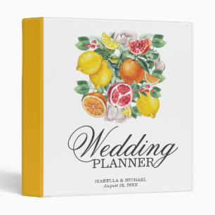 Citrus Botanical Wedding Planner 3 Ring Binder