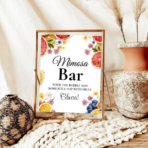 Citrus Bow Bridal Shower mimosa bar sign