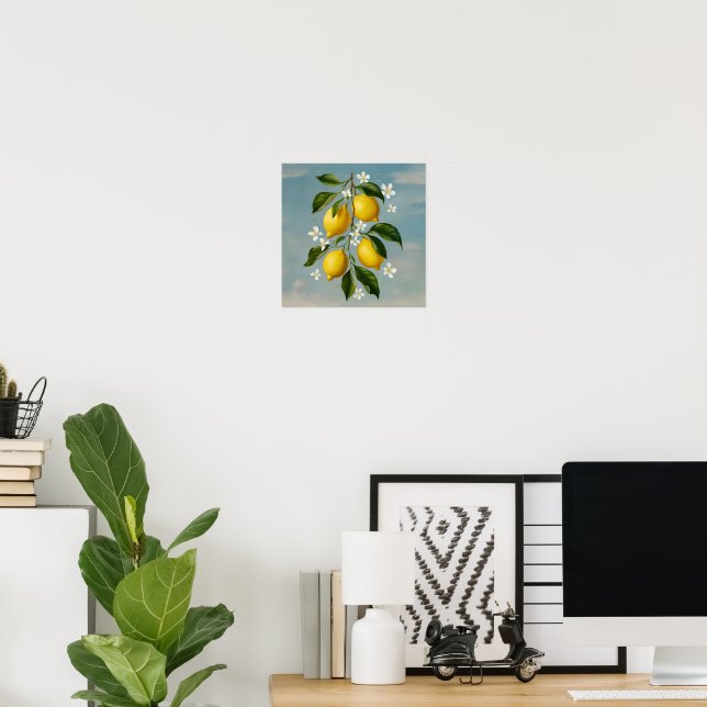 Citrus Breeze: A Symphony of Lemons and Blossoms Poster (Home Office)