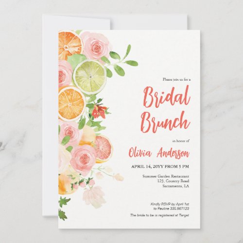 Citrus Bridal Brunch Shower Invitation