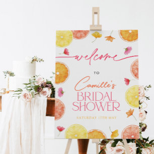 Citrus Bridal Shower 24x36 Welcome Sign Foam Board