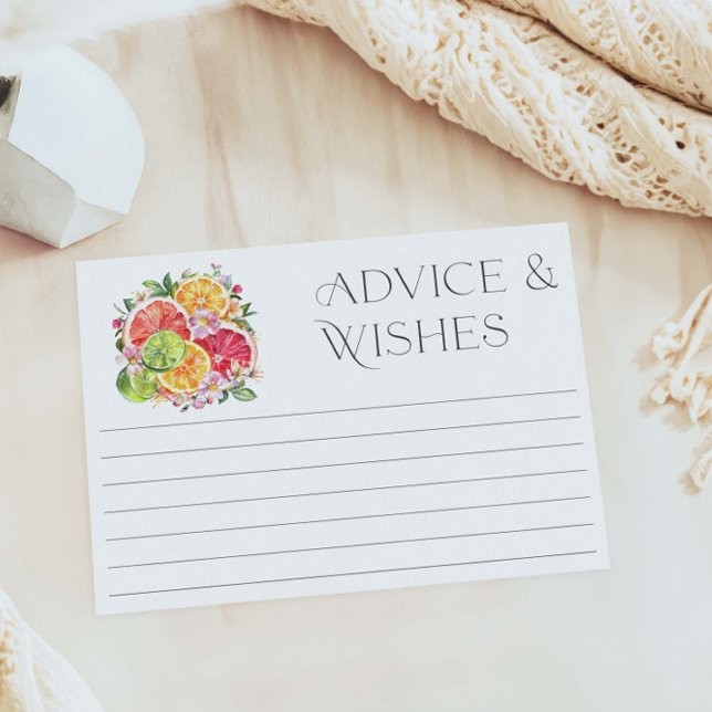 Citrus Bridal Shower Advice and Wishes Card (Creator Uploaded)