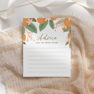Citrus Bridal Shower Advice Card