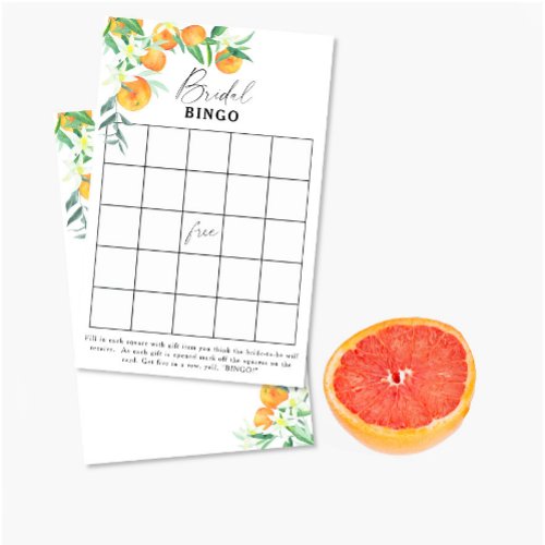 Citrus _ Bridal shower bingo game