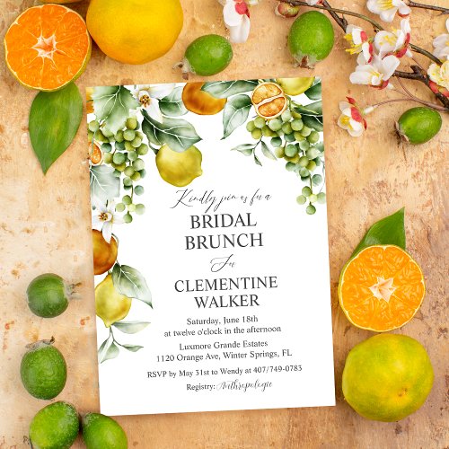 Citrus Bridal Shower Brunch  Invitation