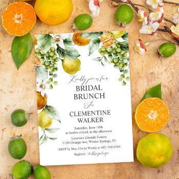 Citrus Bridal Shower Brunch  Invitation by PaperandPomp at Zazzle