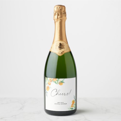 Citrus _ bridal shower Cheers Sparkling Wine Label