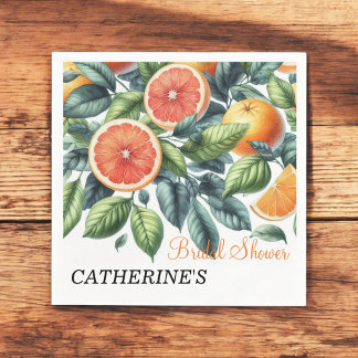 Citrus Bridal Shower Elegant Lemon & Orange Napkins