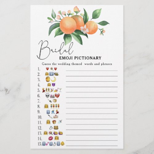 Citrus _ bridal shower emoji pictionary game