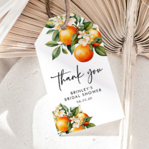 Citrus Bridal Shower Favor Tag Thank You Orange