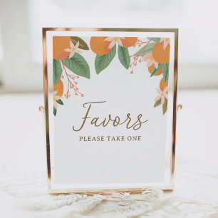 Citrus Bridal Shower Favors Sign
