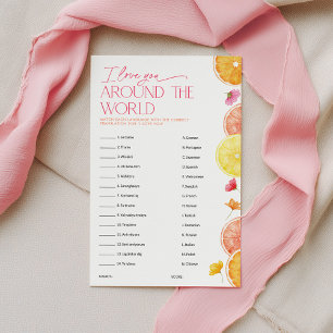 Citrus Bridal Shower Game Love You Around World