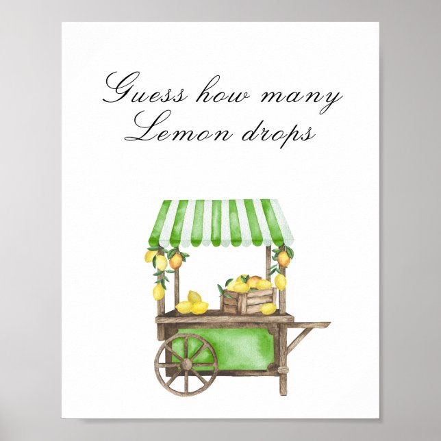 Citrus bridal shower - Guess how many game Poster (Front)