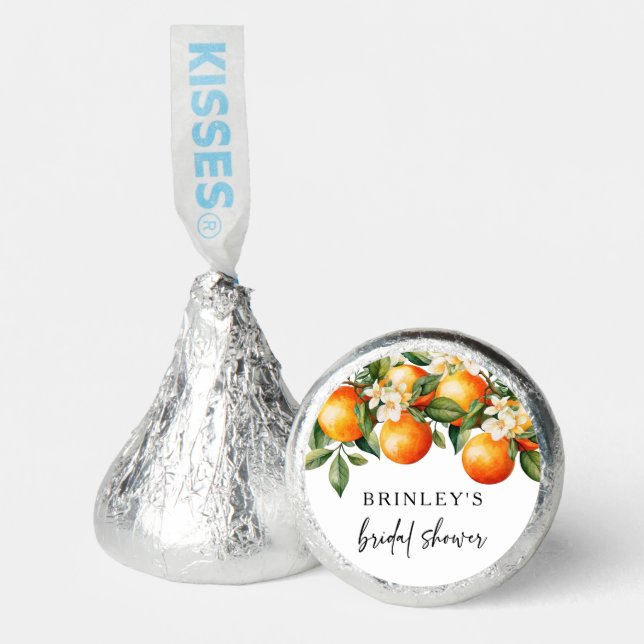 Citrus Bridal Shower Hershey Kisses Favor Oranges (Front)