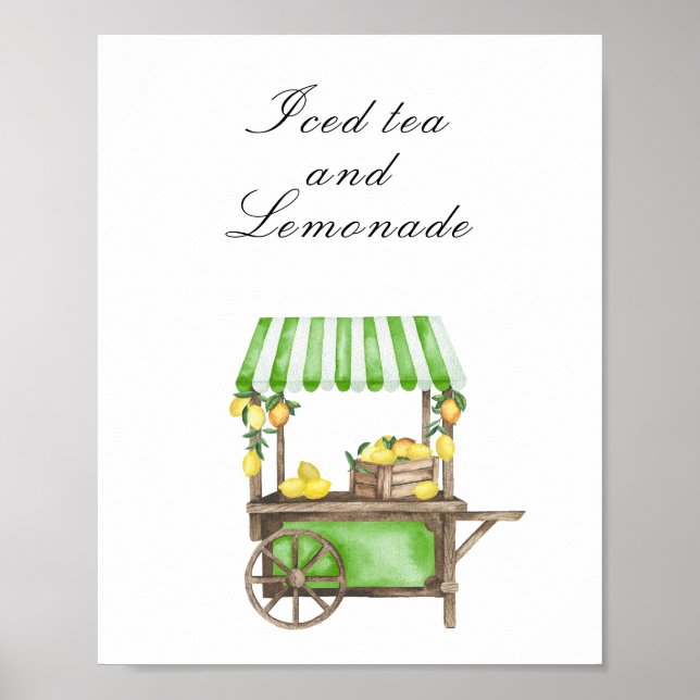 Citrus bridal shower - Iced Tea & Lemonade Poster (Front)