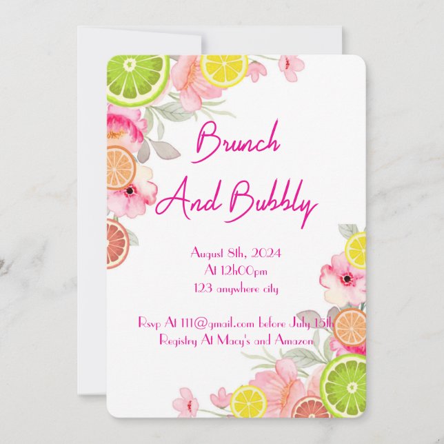 CITRUS BRIDAL SHOWER INVITATION (Front)