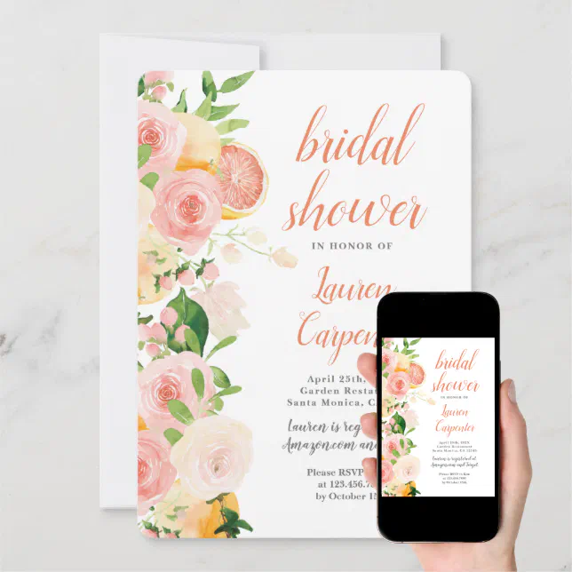 Citrus Bridal Shower Invitation Zazzle