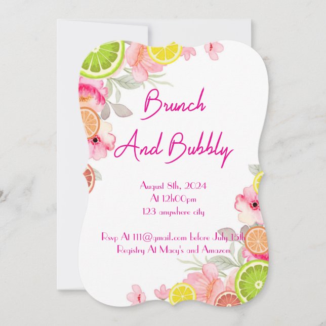 CITRUS BRIDAL SHOWER INVITATION (Front)
