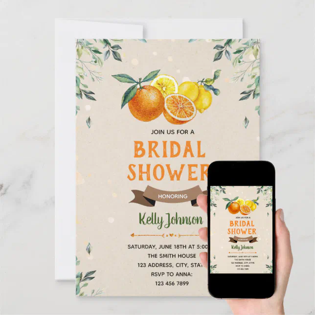 Citrus bridal shower invitation Zazzle