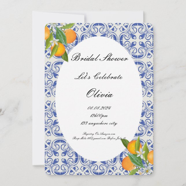 Citrus bridal shower invitation  (Front)