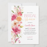 Citrus Bridal Brunch, Lemon Bright Floral Invitation