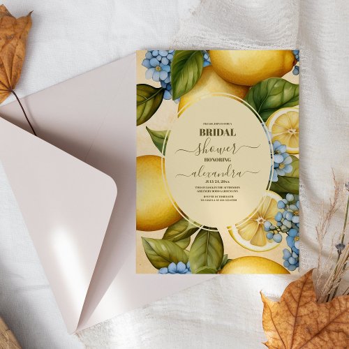 Citrus Bridal Shower Lemon Bright Invitation