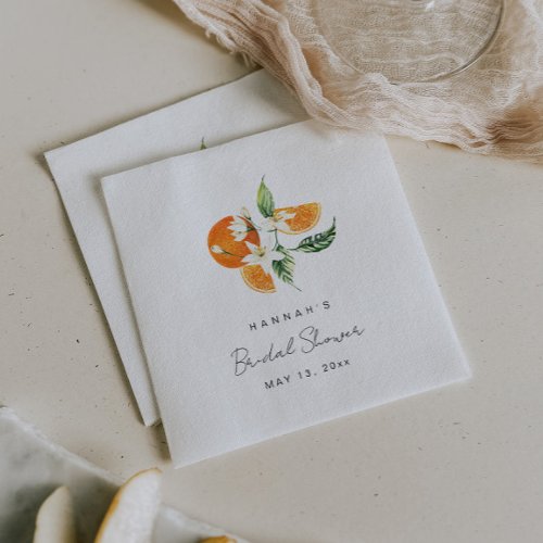 Citrus Bridal Shower Napkins Orange Theme Napkins